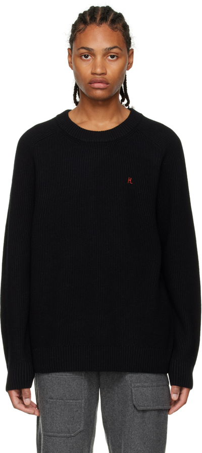 Shop Helmut Lang Black Embroidered Sweater In Black - 001