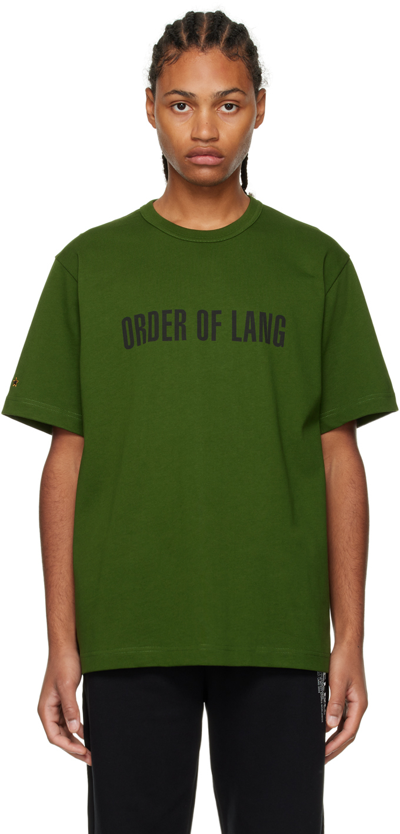 Shop Helmut Lang Green Societas T-shirt In Evergreen - F5p