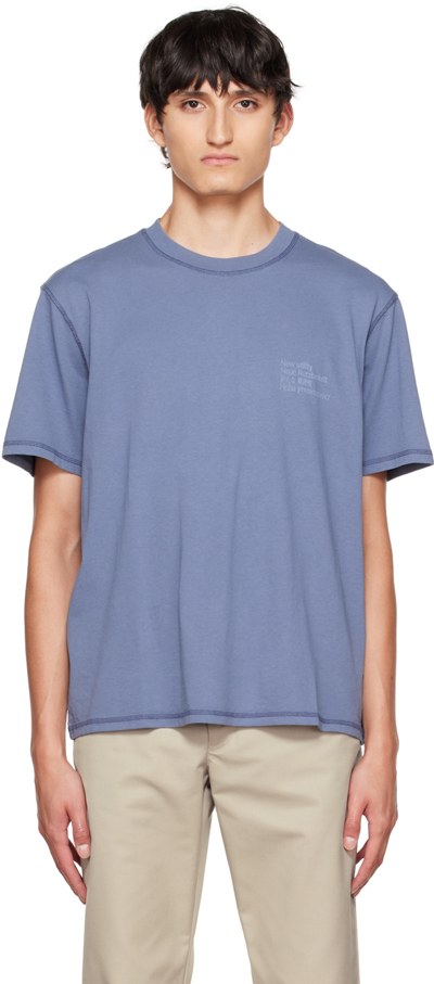 Shop Affxwrks Blue Overlock Stitch T-shirt In Soft Blue