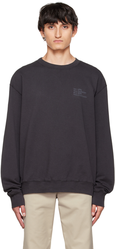 Shop Affxwrks Gray Overlock Sweatshirt In Soft Black