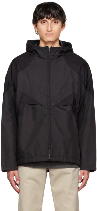 Shop Affxwrks Black Paneled Jacket In Black/black
