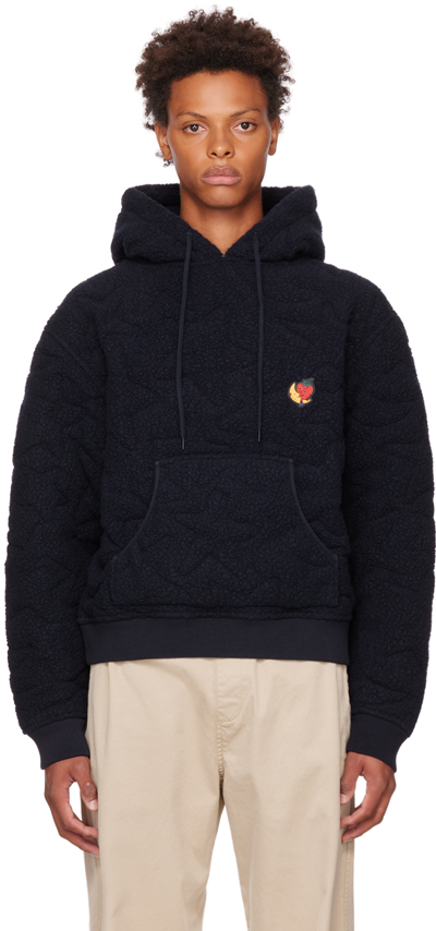 Shop Sky High Farm Workwear Navy Quilted Hoodie In 1 Navy