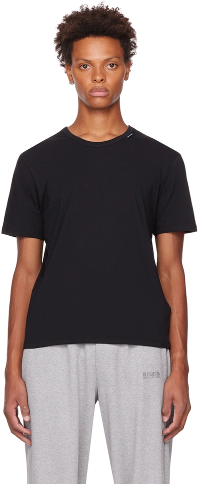 Shop Palm Angels Black Essential T-shirt In Black White