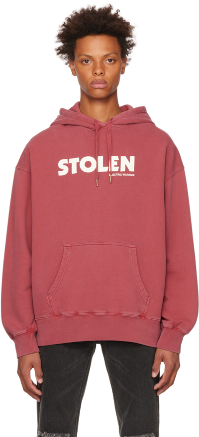 Shop Stolen Girlfriends Club Red Gig Poster Hoodie In Berry Red