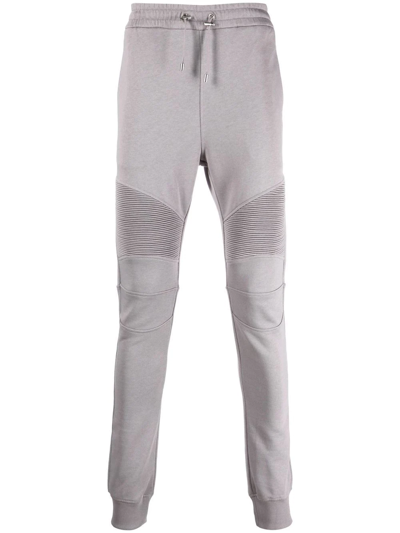 Balmain Logo-printed Panelled Sweatpants In Grey | ModeSens