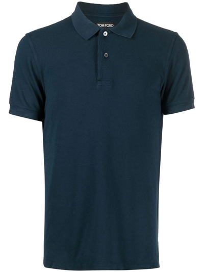 Shop Tom Ford Blue Short-sleeve Polo Shirt