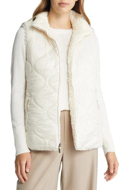 Gallery Faux Shearling Reversible Vest In Cream