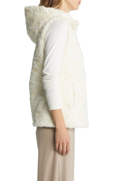 Gallery Faux Shearling Reversible Vest In Cream