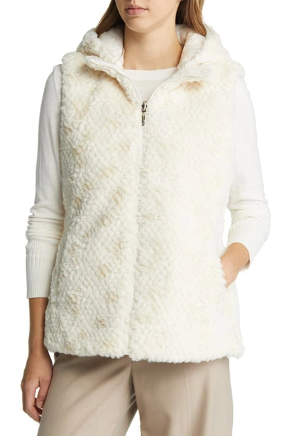 Gallery Faux Shearling Reversible Vest In Cream