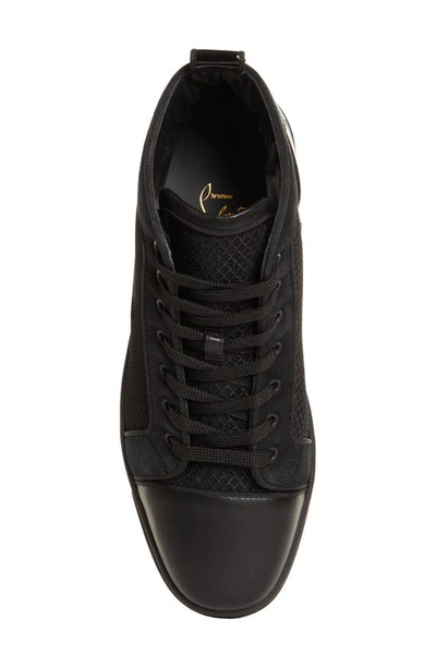 Shop Christian Louboutin Fun Louis Mixed Media High Top Sneaker In Black