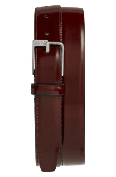 Shop Maison Margiela Leather Belt In Bordeaux