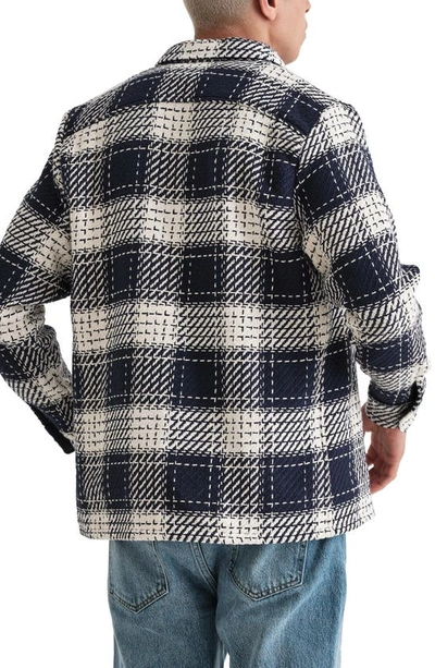 Wax London Whiting Marine Beatnik Button-up Overshirt In Marine Beatnik