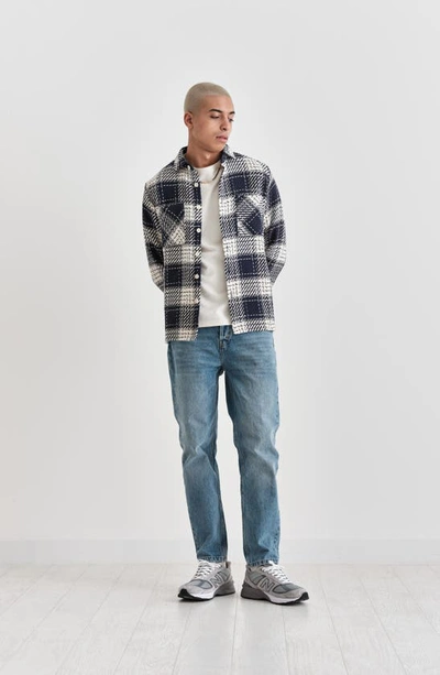 Wax London Whiting Marine Beatnik Button-up Overshirt In Marine Beatnik