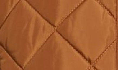 Joules Chatham Longline Quilted Puffer Jacket In Rust