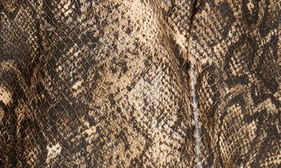 Shop Ganni Snakeskin Print Faux Leather Blazer In Snake Starfish