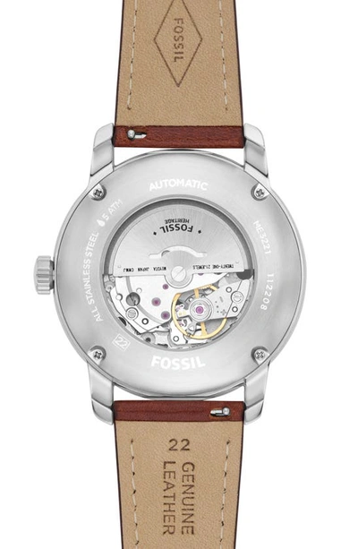 Shop Fossil Heritage Leather Strap Watch, 43mm In Brown