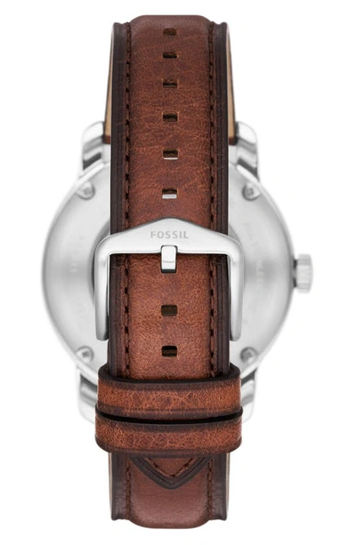 Shop Fossil Heritage Leather Strap Watch, 43mm In Brown
