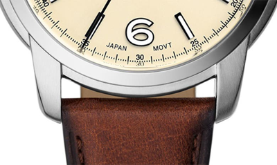 Shop Fossil Heritage Leather Strap Watch, 43mm In Brown