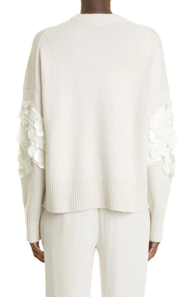Shop Altuzarra Mayim Paillette Crewneck Sweater In Ivory