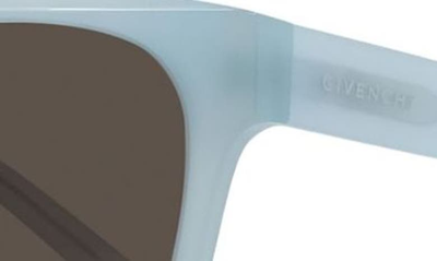 Shop Givenchy 56mm Day Square Sunglasses In Shiny Light Blue / Brown