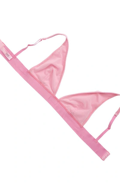 Skims Ribbed Stretch-cotton Plunge Bralette In Bubble Gum | ModeSens
