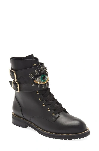 Shop Kurt Geiger Sutton Eye Combat Boot In Black