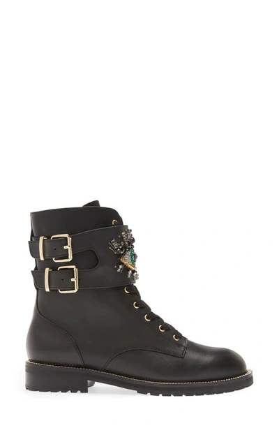 Kurt Geiger Hackney Buckle-embellished Leather Ankle Boots In Black