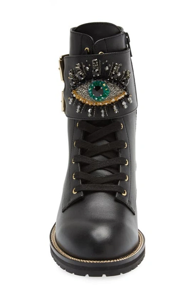 Shop Kurt Geiger Sutton Eye Combat Boot In Black