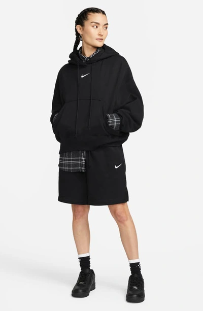 Shop Nike Sportswear Phoenix Fleece Pullover Hoodie In Black/ Sail