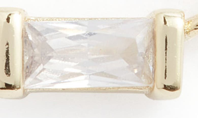 Kendra Scott Juliette Baguette Cubic Zirconia Adjustable Pendant Necklace In 14k Gold Plated, 19 In Gold White Crystal
