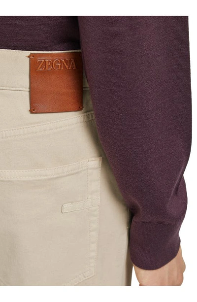 Shop Zegna City Fit Stretch Cotton Pants In Khaki