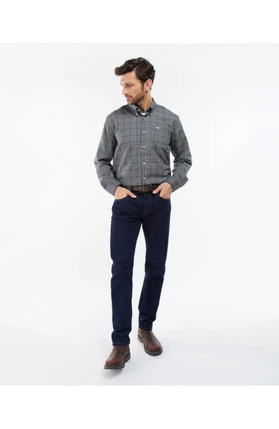 Shop Barbour Check Performance Button-down Shirt In Navy