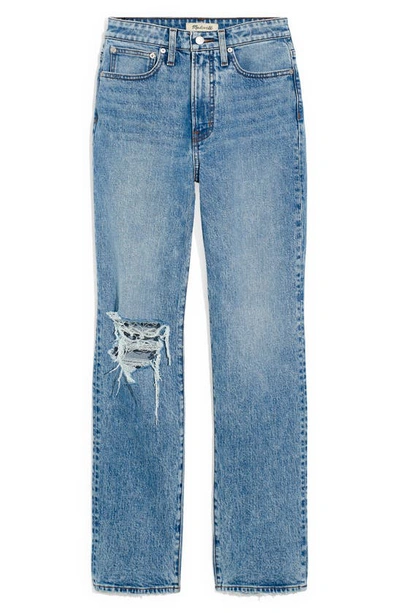 Shop Madewell Curvy The Perfect Ripped Straight Leg Jeans In Kingsbury Wash