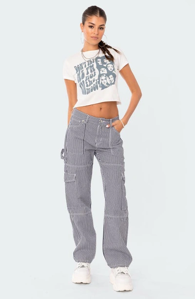 Edikted Stripe Out Cargo Pants In Mix