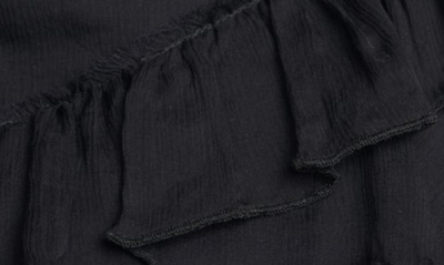 Shop Amur Harlow Ruffle One-shoulder Silk Gown In Black