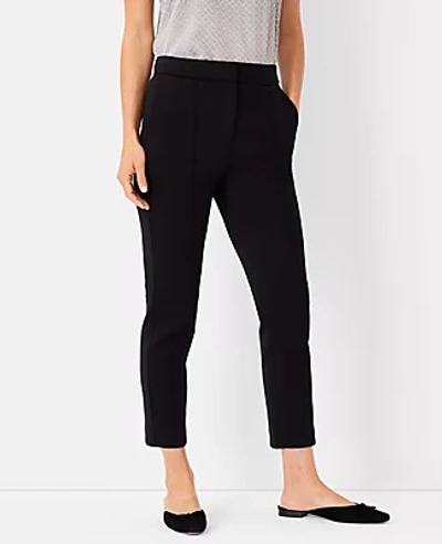 Ann Taylor The Tall High Waist Pintucked Ankle Pant In Double Knit In Black