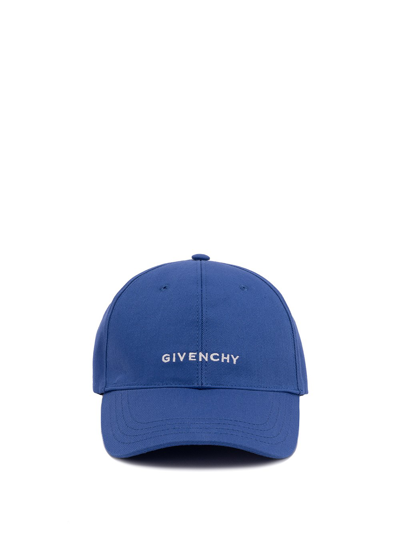 Shop Givenchy Baseball Cap With Logo In Blu