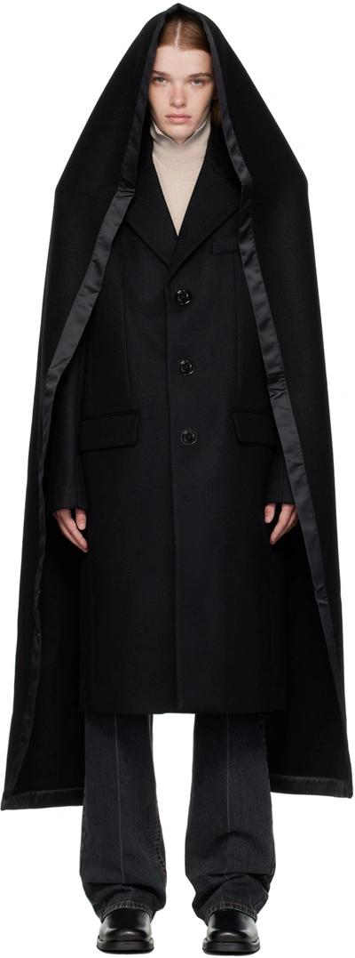 Shop Meryll Rogge Black Hooded Coat