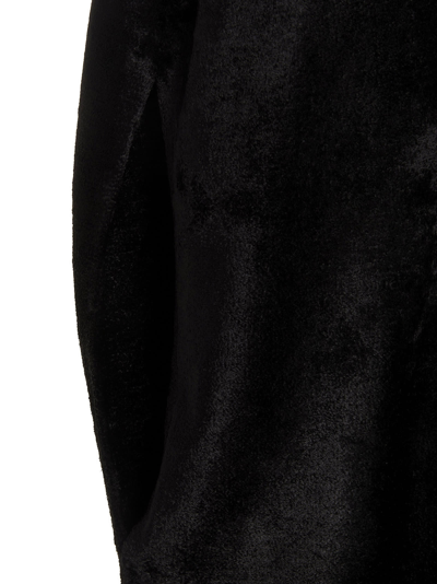 Sapio Roll-neck Knitted Velvet Cape In Black