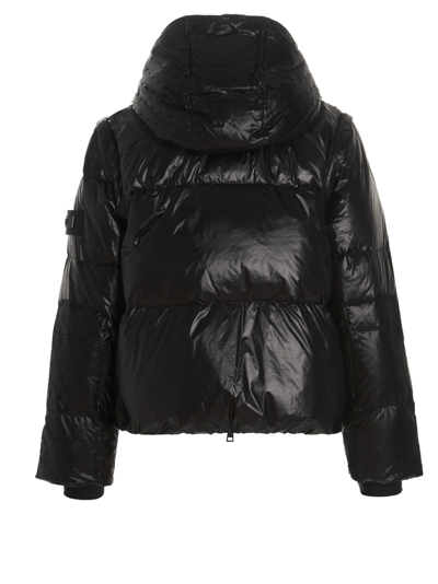 Red Valentino Redvalentino Tulle Down Jacket In Black