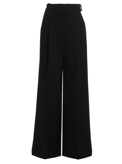 Shop Alexandre Vauthier Pin Tuck Wide Trousers In Black