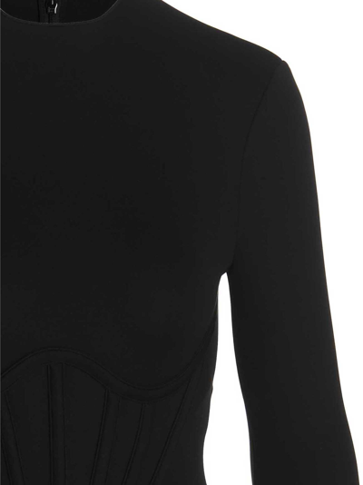 Shop Versace Corset Bodysuit In Black