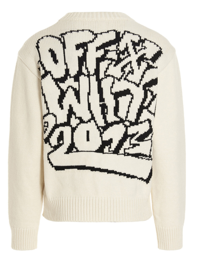 Shop Off-white Crew Sweater In White/black