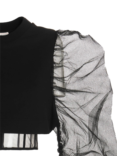 Shop Alexander Mcqueen Hybrid Short Sweatshirt In Black