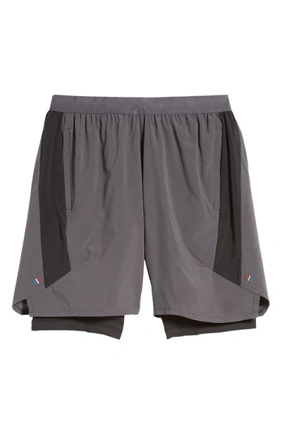 Shop Fourlaps Command Pocket Running Shorts In Charcoal