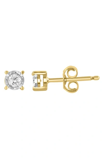 Shop Effy Gold Plated Sterling Silver Diamond Stud Earrings In Yellow