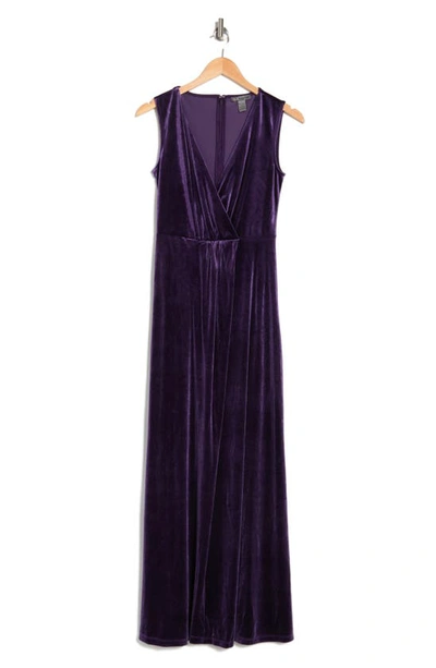 Love By Design Munich Velvet Twist Front Sleeveless Maxi Dress In Blackberry Cordial