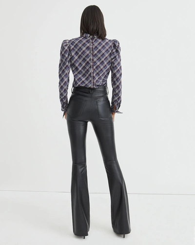 Shop Veronica Beard Beverly Vegan Leather Skinny-flare Pant Extended In Black