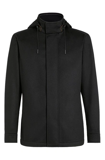 Shop Zegna Oasi Cashmere Lite Hooded Jacket In Black