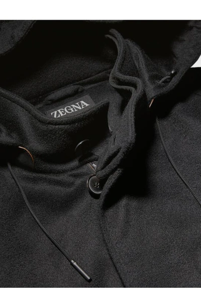 Shop Zegna Oasi Cashmere Lite Hooded Jacket In Black
